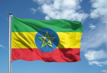 La bandiera dell'Etiopia minilik