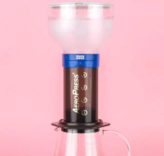 PuckPuck sull'AeroPress (foto dal sito dell'azienda)